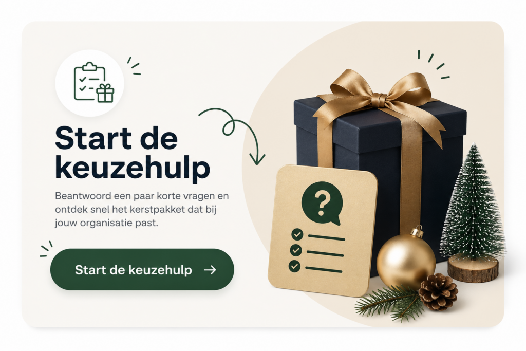 Start de keuzehulp om snel een passend kerstpakket voor uw organisatie te vinden