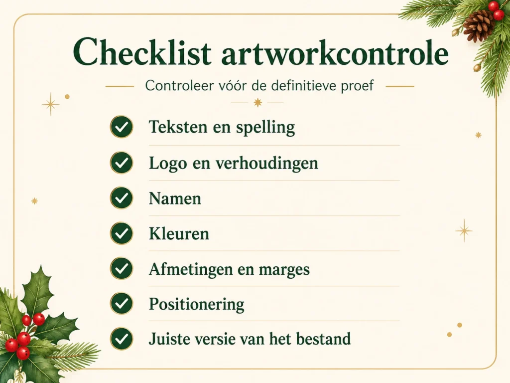 Checklist voor het controleren van het artwork