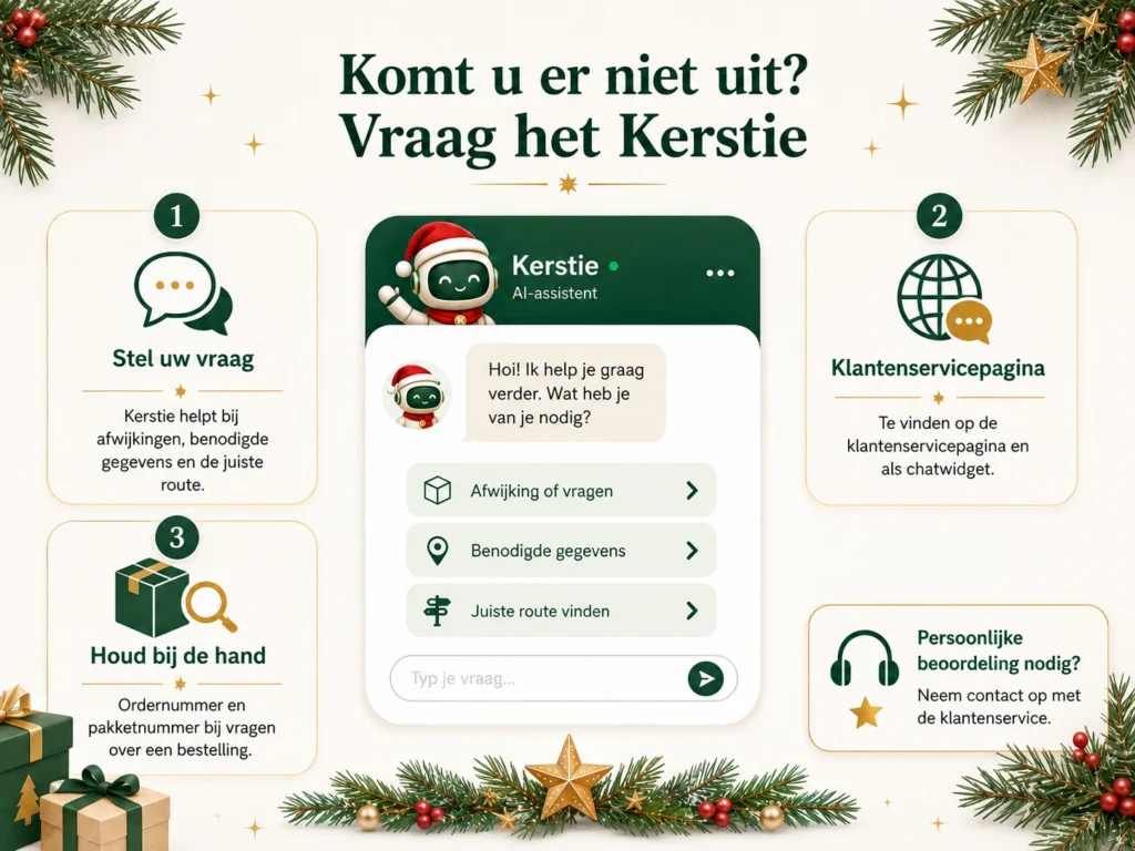 De Kerstie assistent kan u helpen bij al uw vragen