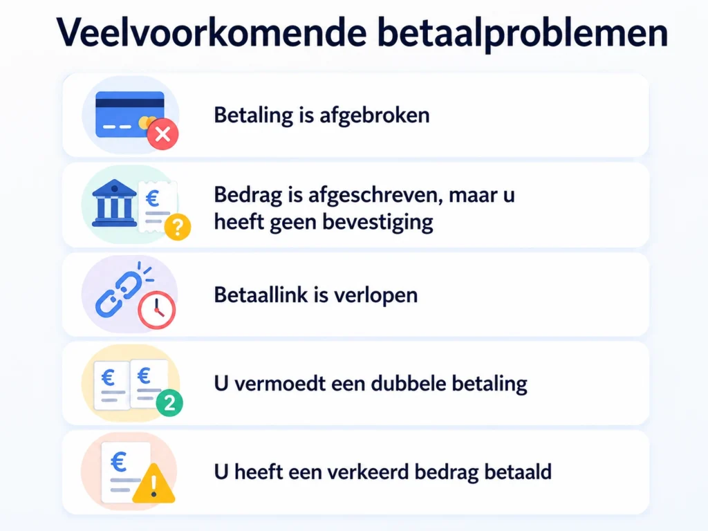 Veelvoorkomende betaalproblemen
