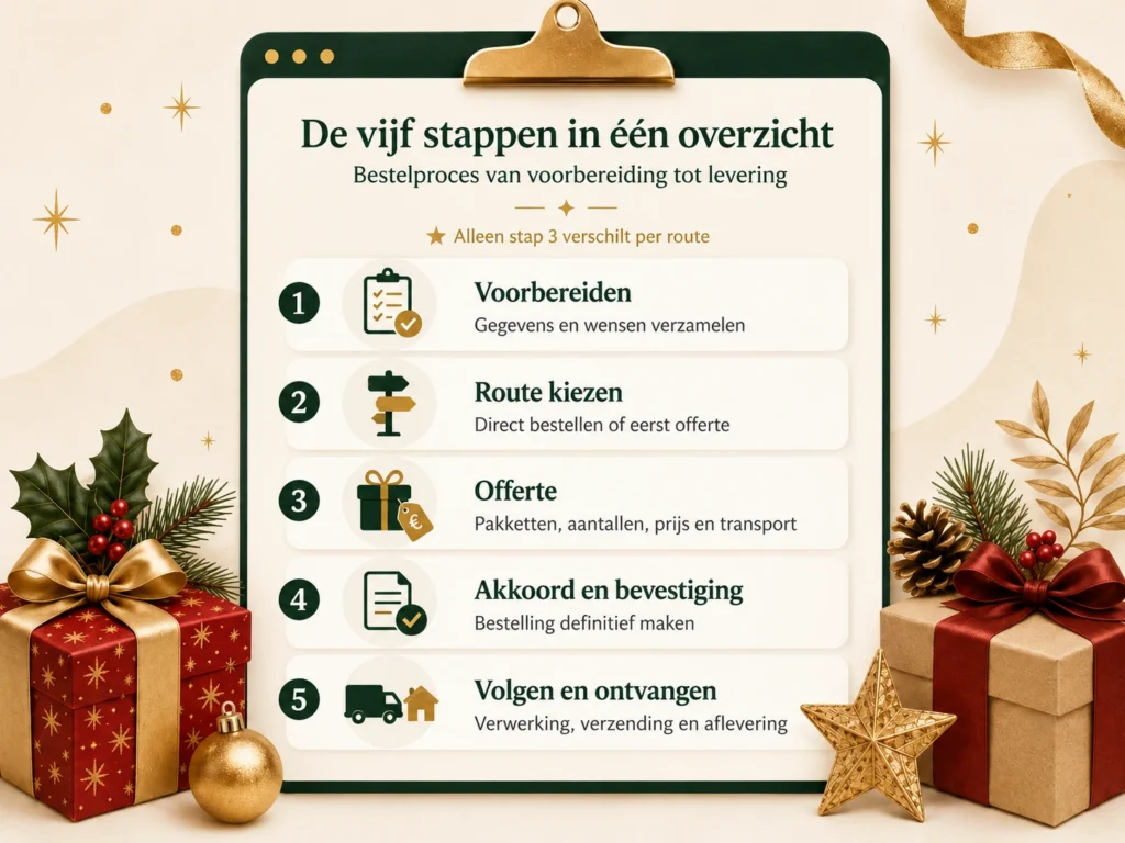 De 5 stappen van een bestelling, offerte of direct bestellen